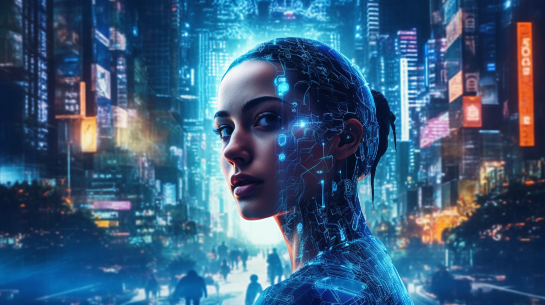 A futuristic view of an AI dominated world