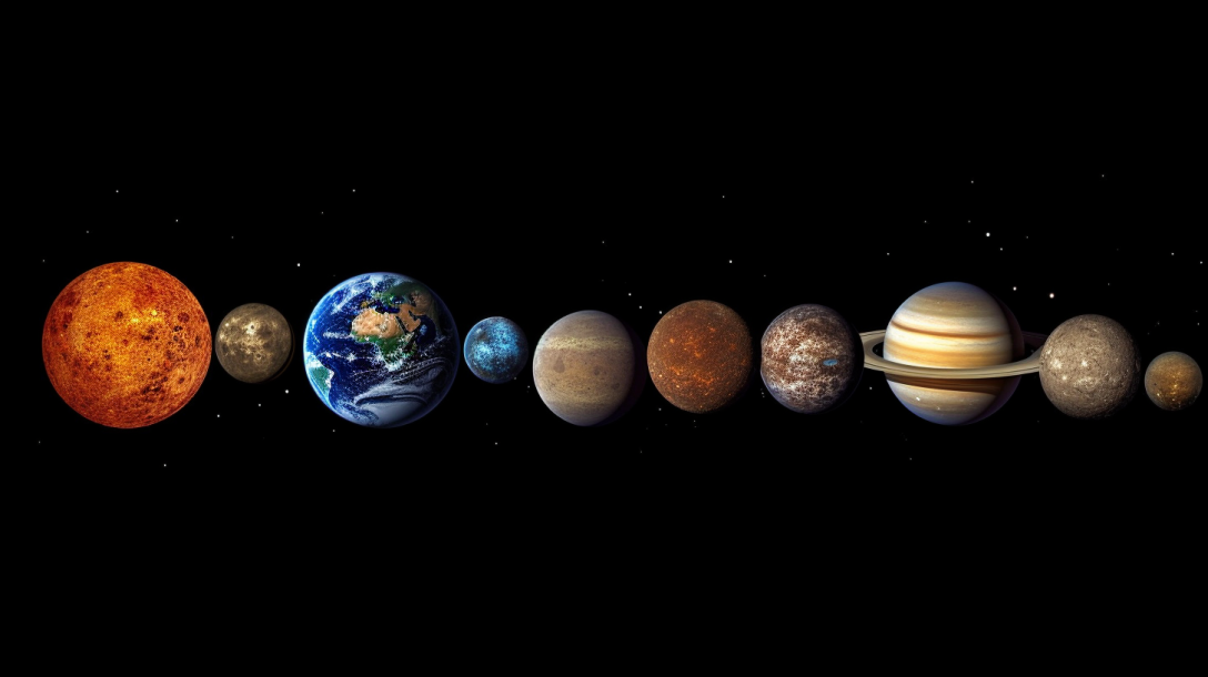 A stylised view of the solar system
